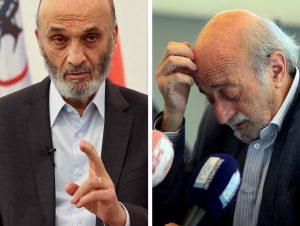 Progressive Socialist Party Chief Walid Jumblatt and lebanese Forces Head samir Geagea